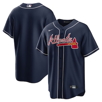 mens nike navy atlanta braves alternate replica team jersey_